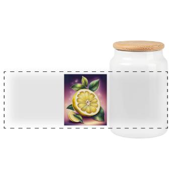 Citron aigre-doux - Boîte à biscuits avec couvercle en bois - blanc - Devant