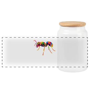 fourmi fourmi de forêt fourmi de feu insecte fourmis mignonnes - Boîte à biscuits avec couvercle en bois - blanc - Devant