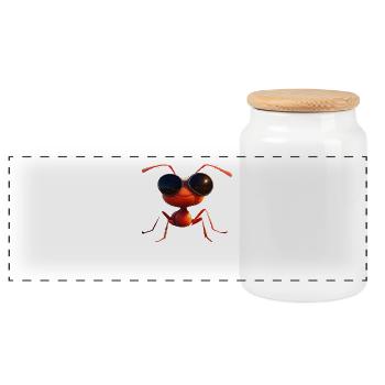 fourmi fourmi de forêt fourmi de feu insecte fourmis mignonnes - Boîte à biscuits avec couvercle en bois - blanc - Devant