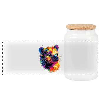 Quokka Be Quokka Joyeux Coloré Australie Quokkas - Boîte à biscuits avec couvercle en bois - blanc - Devant