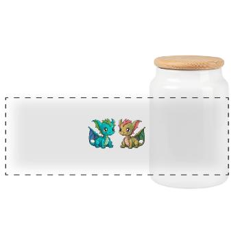 Dragon Dragon Enfant Enfants Créature Mythique Conte de fées - Boîte à biscuits avec couvercle en bois - blanc - Devant