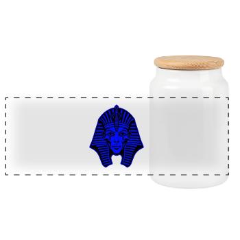 Portrait de Pharaon - Boîte à biscuits avec couvercle en bois - blanc - Devant