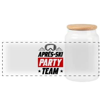 Équipe de la fête d’après-ski - Boîte à biscuits avec couvercle en bois - blanc - Devant