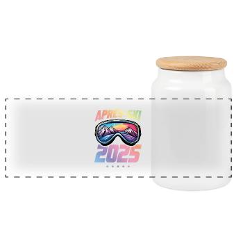 Après Ski 2025 Multicolored - Panoramic Cookie Jar with Wooden Lid - white - Front