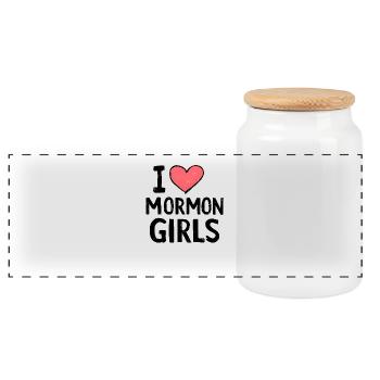 J’adore les filles mormones - Boîte à biscuits avec couvercle en bois - blanc - Devant