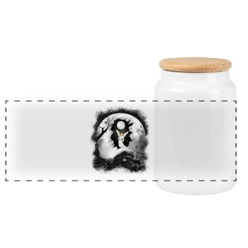 Angel Spiritual Guardian Angel Celestial Nature - Panoramic Cookie Jar with Wooden Lid - white - Front