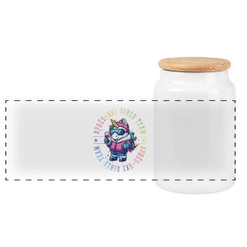 Après-ski Unicorn Girls Team - Boîte à biscuits avec couvercle en bois - blanc - Devant