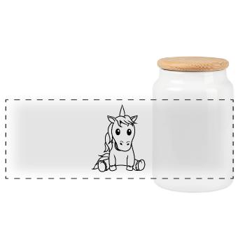 Licorne Licornes Créature mythique Enfant Enfants - Boîte à biscuits avec couvercle en bois - blanc - Devant