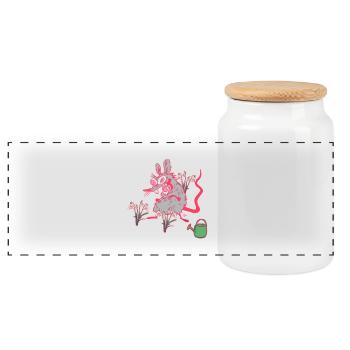 Rat de jardin perce-neige Printemps Jardinier - Boîte à biscuits avec couvercle en bois - blanc - Devant