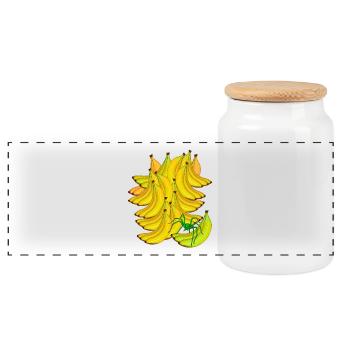 Banane Banane Fruit Exotique Spider - Boîte à biscuits avec couvercle en bois - blanc - Devant