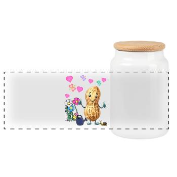 Cacahuète Printemps Jardin Fleurs Enfants - Boîte à biscuits avec couvercle en bois - blanc - Devant