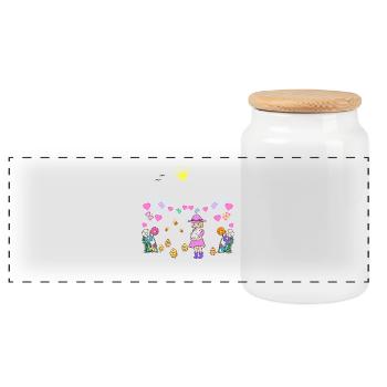 Mountains Mountains Spring Easter Tyrol Austria - Panoramic Cookie Jar with Wooden Lid - white - Front