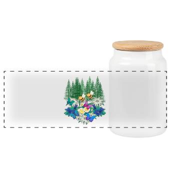 Wald Natur Frühling Biene Bienen Hummel - Panorama Keksdose mit Holzdeckel - Weiß - Vorne