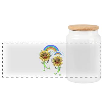 Joueur de Tennis Tenni Tournesol Tournesol Enfant - Boîte à biscuits avec couvercle en bois - blanc - Devant