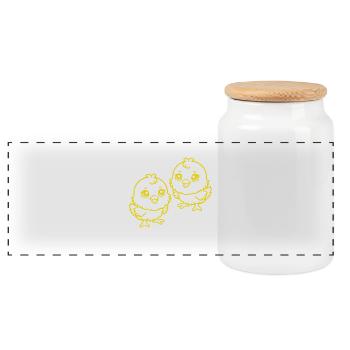 Easter Chick Kids Child Retro Vintage - Panoramic Cookie Jar with Wooden Lid - white - Front