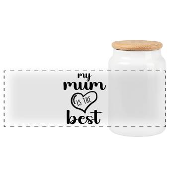 Ma mère est la meilleure - Boîte à biscuits avec couvercle en bois - blanc - Devant