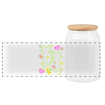 Enfants Enfant Printemps Chats Chat Chaton - Boîte à biscuits avec couvercle en bois - blanc - Devant