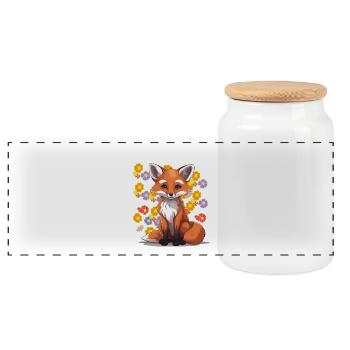 80er 90er Fuchs Füchse Kinder Vintage Retro - Panorama Keksdose mit Holzdeckel - Weiß - Vorne