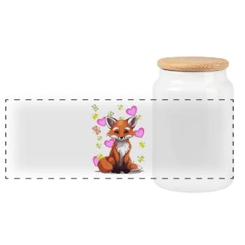 Fuchs Füchse Retro Vintage Kinder Kind Märchen - Panorama Keksdose mit Holzdeckel - Weiß - Vorne