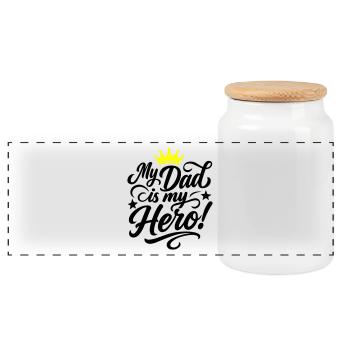 Meilleur papa héros disant la fête des pères - Boîte à biscuits avec couvercle en bois - blanc - Devant