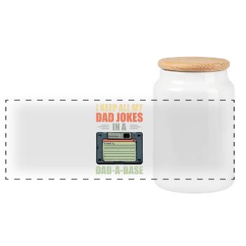 Lustige Papa-Witze im Dad-a-Base-Vintage-Vatertag - Panorama Keksdose mit Holzdeckel - Weiß - Vorne