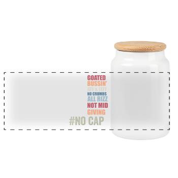 Bruh This Year Was Goated No Cap, Last Day School - Panoramic Cookie Jar with Wooden Lid - white - Front
