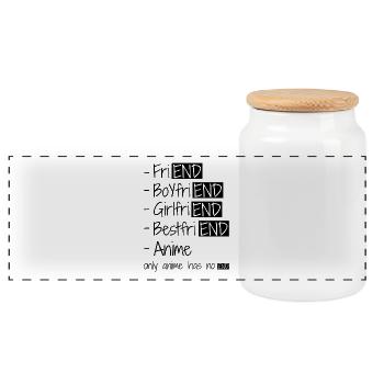 Anime Design For Girls Boys Women Men, Anime Lover - Boîte à biscuits avec couvercle en bois - blanc - Devant