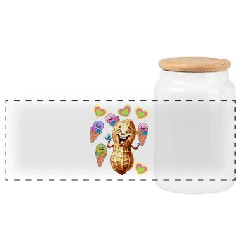 Filles Garçons Enfants Enfant Teen Cacahuète Glace Années 80 - Boîte à biscuits avec couvercle en bois - blanc - Devant