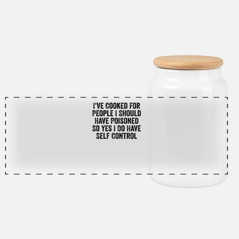 Funny - Panoramic Cookie Jar with Wooden Lid - white