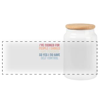 Funny - Panoramic Cookie Jar with Wooden Lid - white - Front