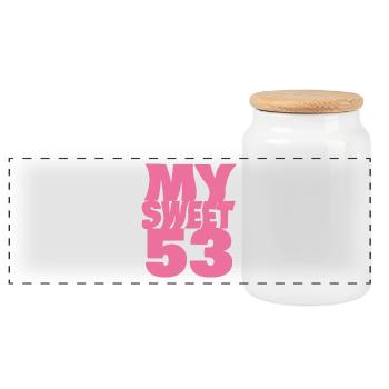 Sweet 53 - Panoramic Cookie Jar with Wooden Lid - white - Front