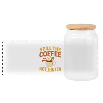 renverser le café pas le thé - Boîte à biscuits avec couvercle en bois - blanc - Devant