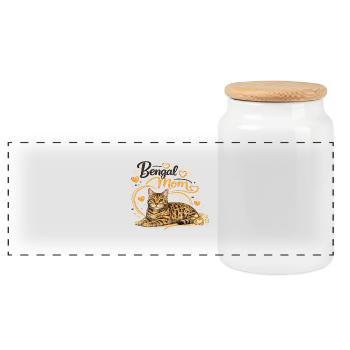 Cœur de maman Bengale - Boîte à biscuits avec couvercle en bois - blanc - Devant
