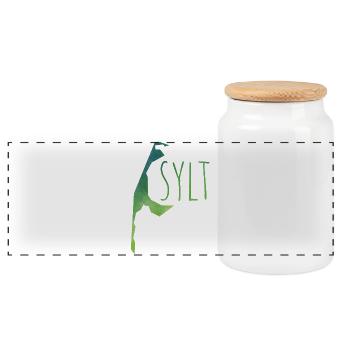 sylt - Panoramic Cookie Jar with Wooden Lid - white - Front