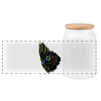 Calopsitte (07) - Boîte à biscuits avec couvercle en bois - blanc - Devant