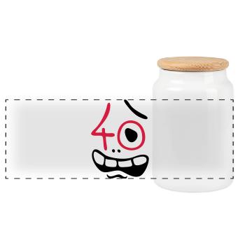Uh oh, 40 years! - Panoramic Cookie Jar with Wooden Lid - white - Front