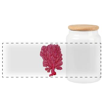 Corail - Venus Corail Rouge - fan Coral Sea - Boîte à biscuits avec couvercle en bois - blanc - Devant