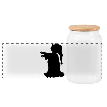 Sleepwalker - Panoramic Cookie Jar with Wooden Lid - white - Front