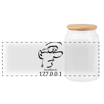 local-horst - 127.0.0.1 - localhorst - Panoramic Cookie Jar with Wooden Lid - white - Front