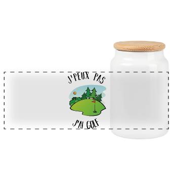 Ich kann nicht Golf spielen - Panorama Keksdose mit Holzdeckel - Weiß - Vorne