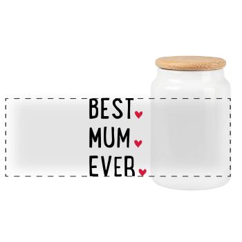 La meilleure maman - Boîte à biscuits avec couvercle en bois - blanc - Devant