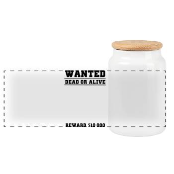 wanted selber gestalten - Panorama Keksdose mit Holzdeckel - Weiß - Vorne
