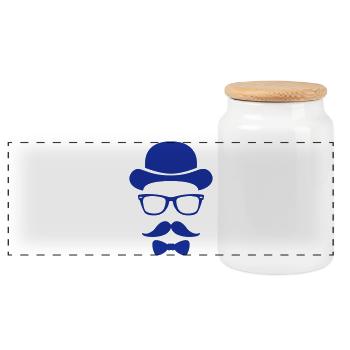 bräutigam hipster junggeselle - Panorama Keksdose mit Holzdeckel - Weiß - Vorne