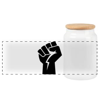 power faust revolution - Panorama Keksdose mit Holzdeckel - Weiß - Vorne