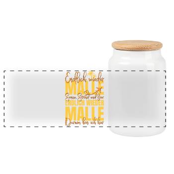 Endlich wieder Malle - Sonne Strand und Bier - Panorama Keksdose mit Holzdeckel - Weiß - Vorne