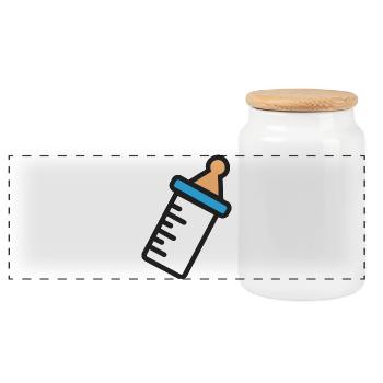 Milk bottle - Panoramic Cookie Jar with Wooden Lid - white - Front