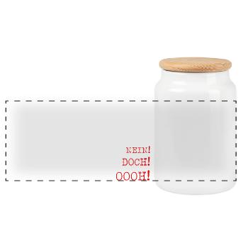 Nein Doch Ooh Spruch Motiv - Panorama Keksdose mit Holzdeckel - Weiß - Vorne