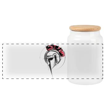 Gladiateur Illustration Combattant Casque Romains icône - Boîte à biscuits avec couvercle en bois - blanc - Devant