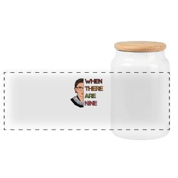 Wenn es neun RBG Feministin Ruth Bader gibt - Panorama Keksdose mit Holzdeckel - Weiß - Vorne