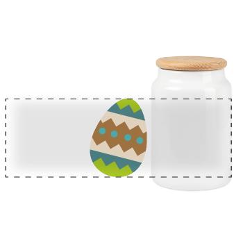 Easter egg - Panoramic Cookie Jar with Wooden Lid - white - Front